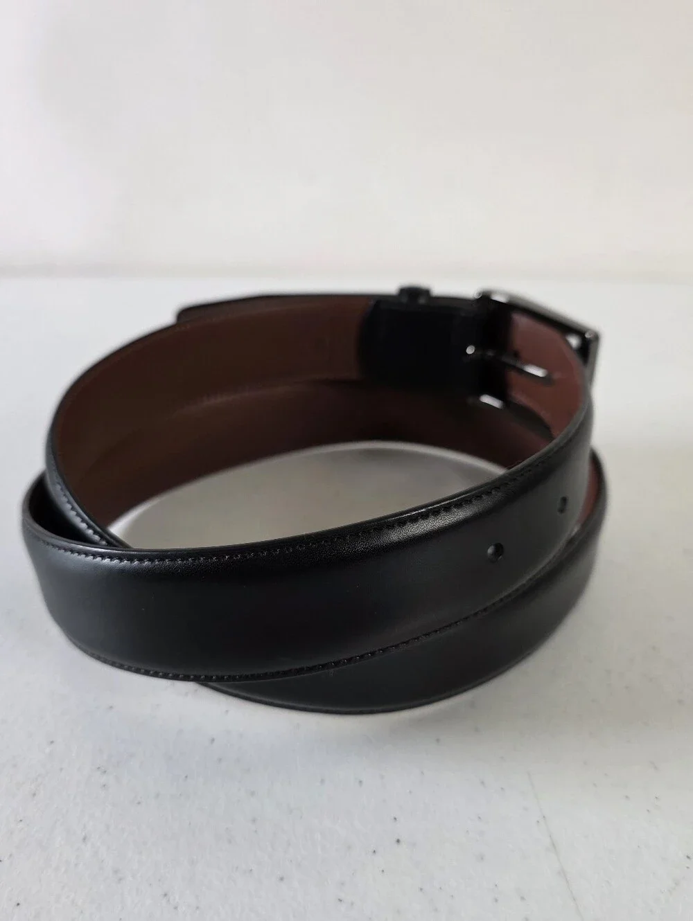 Original Penguin Genuine Leather Black Belt Size 34 Men's Women's Career Preppy